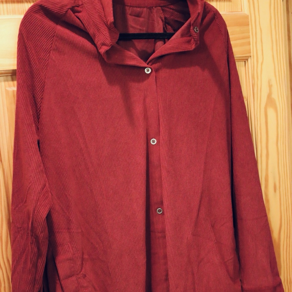 Women's Burgundy Corduroy Dress/Jacket